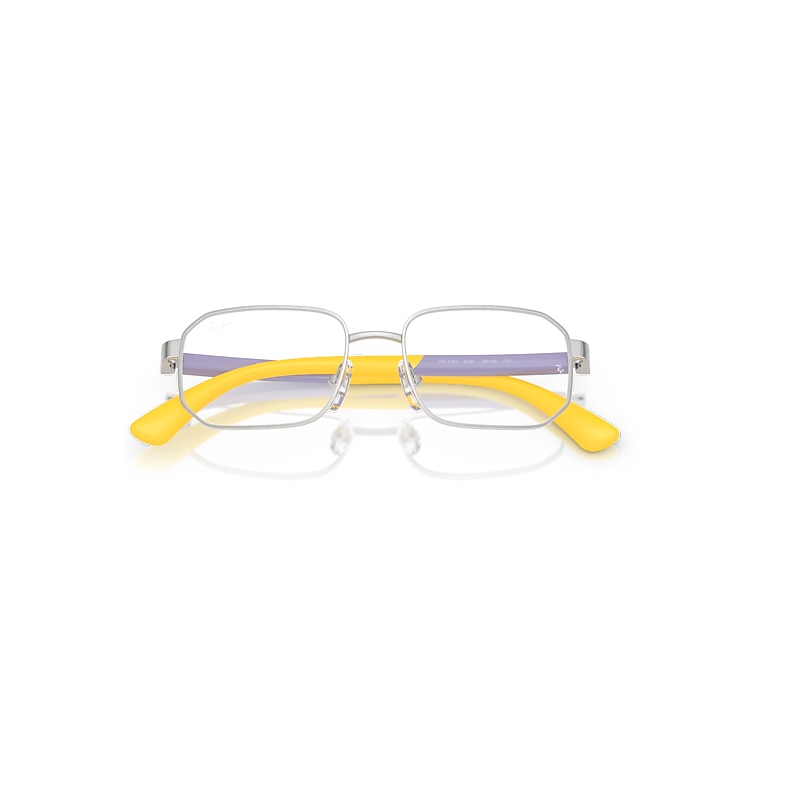 Ray-Ban Rb1060 Optics Kids Bio-based Optical Lilac On Rubber Yellow Frame Clear Lenses Polarized 48-16