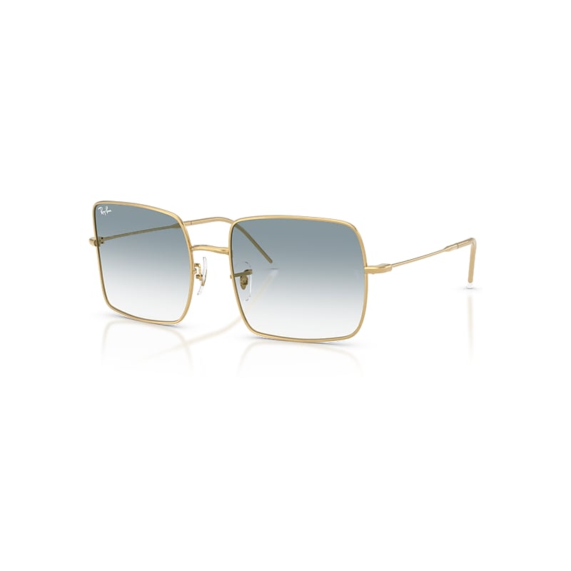 Ray-Ban Sunglasses Women's Square 1971 Reverse - Arista Gold Frame Blue Lenses 54-19, RBR0104S