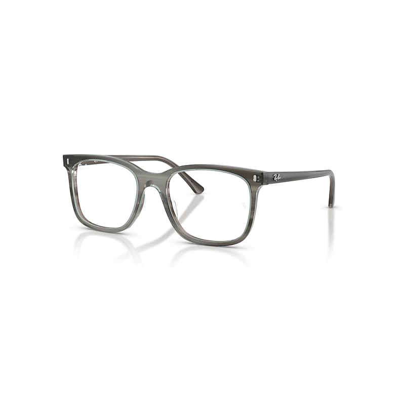 Ray-Ban Eyeglasses Unisex Rb5446 Optics - Striped Grey Frame Clear Lenses Polarized 51-19