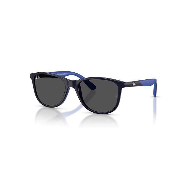 Ray-Ban Rb9077s Kids Bio-based Gafas De Sol Azul Oscuro Y Azul Caucho Montura Gris Lentes 49-16