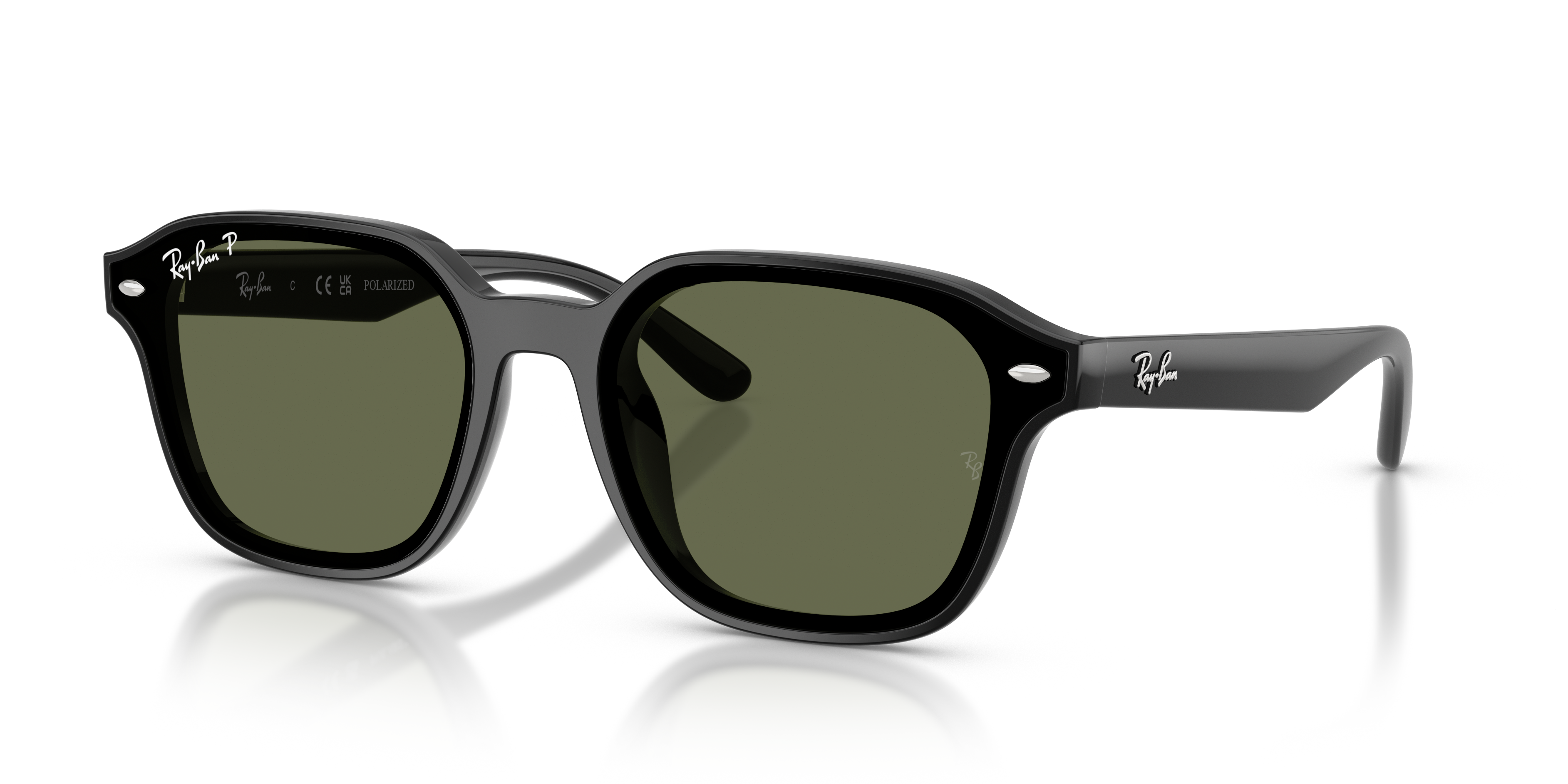 RB4458D Sunglasses in Black and Dark Green Polarized - RB4458D