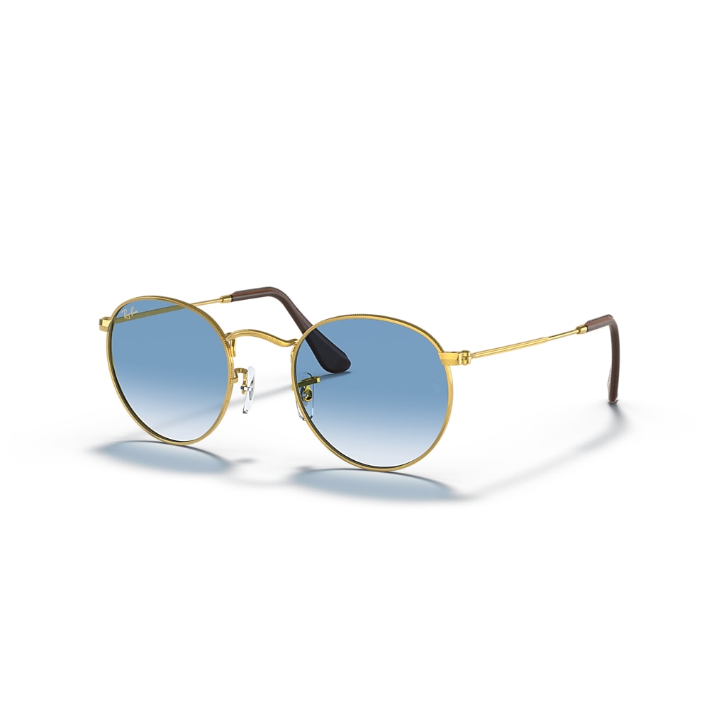 Ray-Ban ROUND L ゴールド ブルーグラデ ROUND METAL @COLLECTION Sunglasses in Gold and Light Blue Gradient