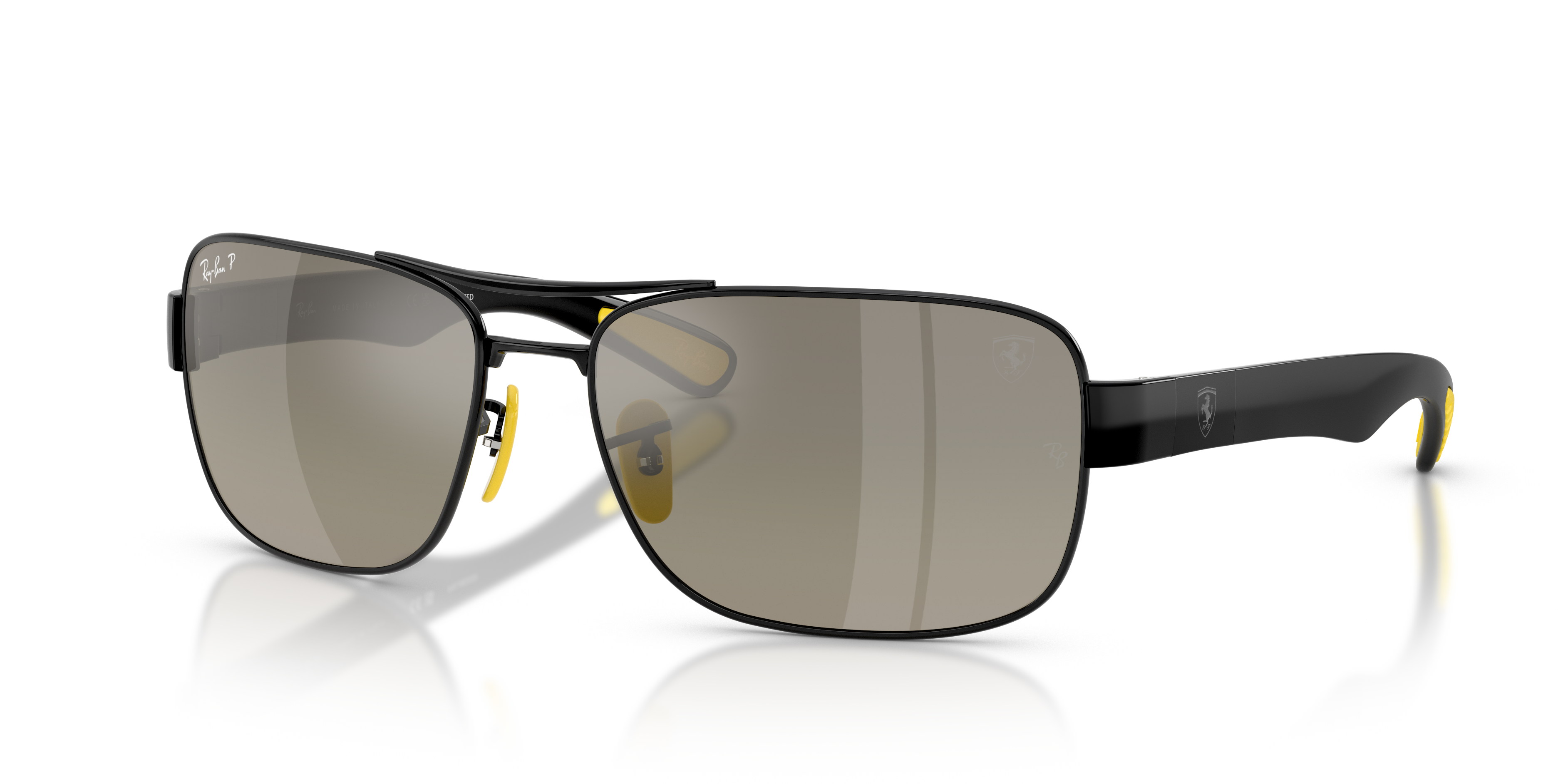 Ray-Ban Sonnenbrillen Rb3763m Scuderia Ferrari Collection Polarized+ Lenses Polarisiert - Schwarz Rahmen Grau Glas 64-17