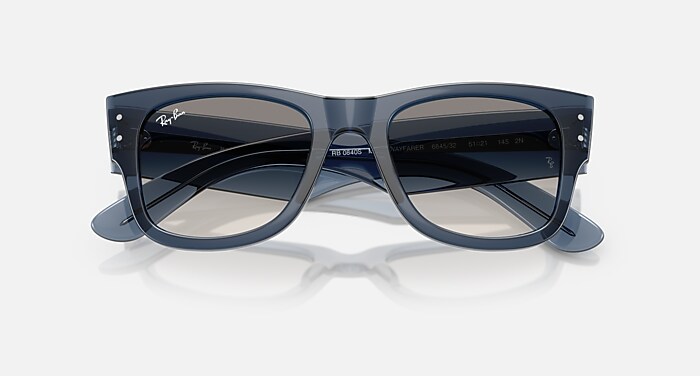 MEGA WAYFARER Sunglasses in Transparent Dark Blue and Clear