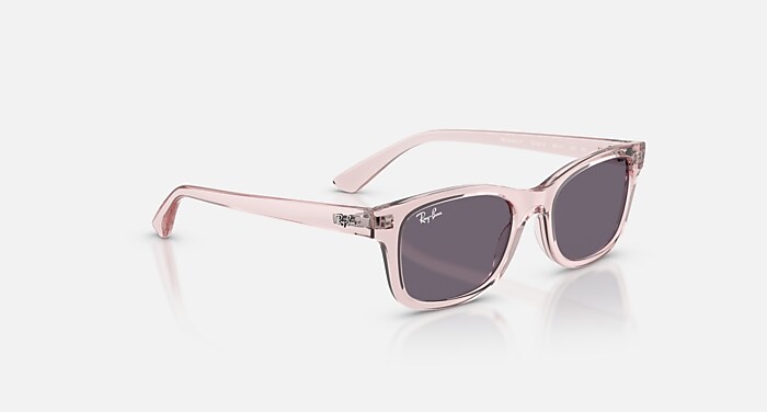 研磨品　十勝石玲瓏　淡ピンクベース　レインボーオブシディアン RB9086S KIDS Sunglasses in Transparent Pink and Violet (46-17