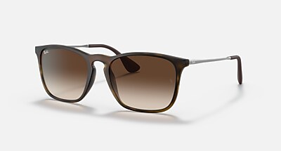 CHRIS Sunglasses in Rubber Black and Grey Gradient - RB4187 | Ray