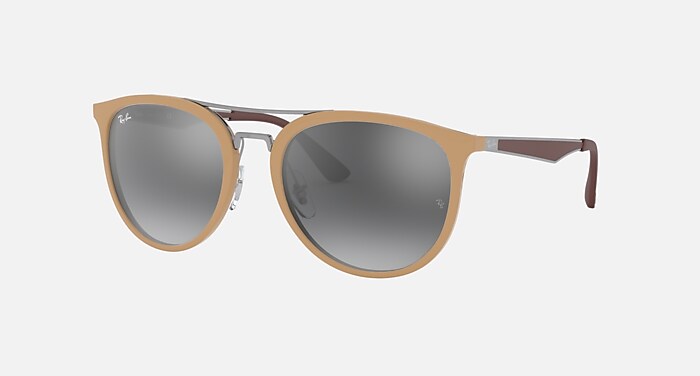 RB4285 Sunglasses in Beige and Grey Gradient Mirror (55-20