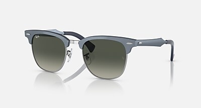CLUBMASTER ALUMINUM Sunglasses in Blue On Silver and Grey - RB3507
