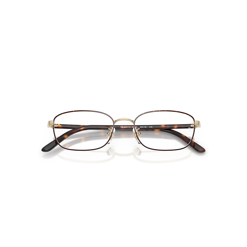 Ray-Ban Rb6551d Optics Optical Havana Frame Clear Lenses Polarized 53-18