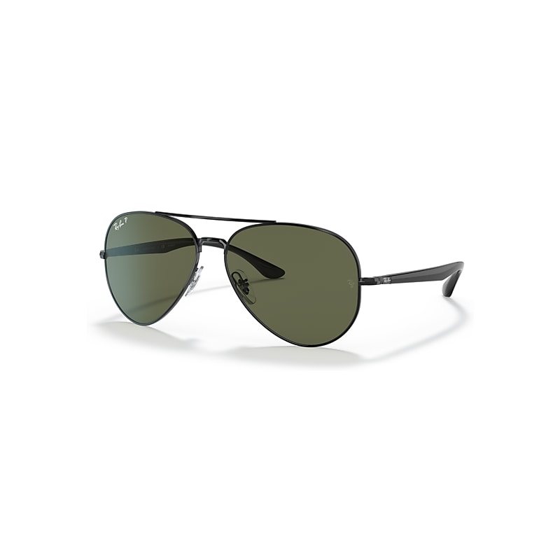 Ray-Ban Sunglasses   - Black Frame Green Lenses Polarized 58-14, RB3675