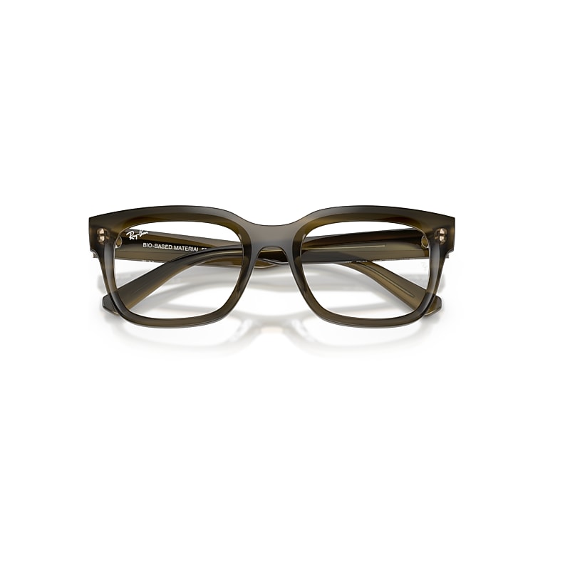 Ray-Ban Chad Optics Bio-based Eyeglasses Striped Green Frame Clear Lenses Polarized 54-22
