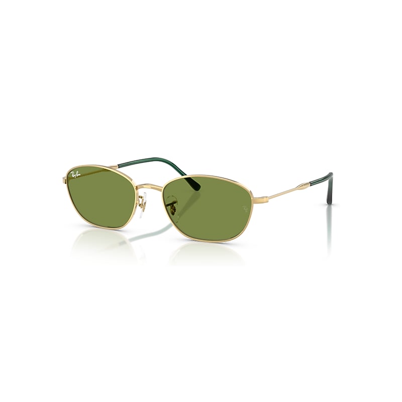 Ray - Ban Green Woman Rb3749 001/4E Sunglasses Metal Gold Geometric Normal - Image 5