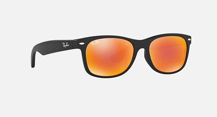 NEW WAYFARER FLASH Sunglasses in Rubber Black and Orange Flash