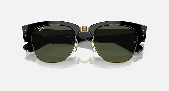 Ray-Ban Mega ClubMaster Sunglasses RB0316S Polished Black Frame Green Lenses NEW Ray-Ban RB0316-S MEGA CLUBMASTER 1367/48 Polarized G15  main image 4