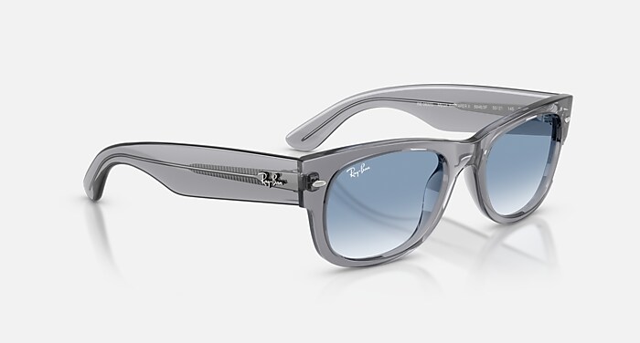 MEGA WAYFARER II Sunglasses in Grey and Clear Gradient Blue (55-21