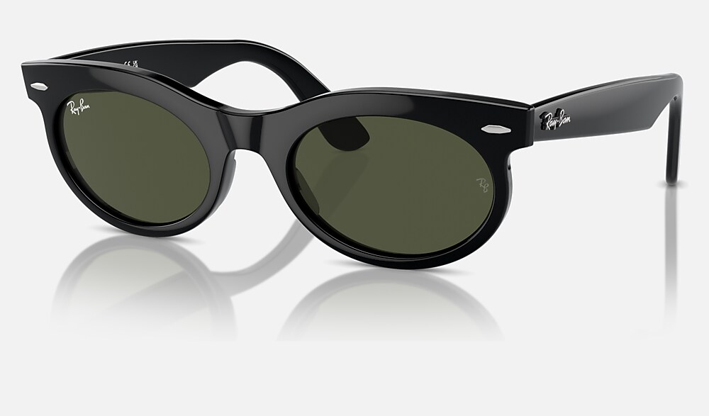 WAYFARER OVAL サングラス ブラック と グリーン (53-22) - RB2242F
