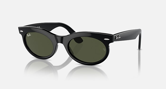 Ray-Ban RB2242F ウェイファーラーオーバル　OVY WAYFARER OVAL Sunglasses in Black and Green - RB2242F | Ray-Ban® US