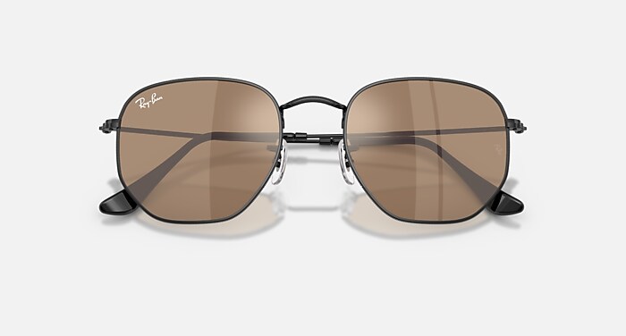 Ray-Ban Hexagonal Flat Polarized Lenses - Polished Black Ray-Ban Sunglasses, RB3548N HEXAGONAL FLAT LENSES - Macy main image 4