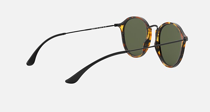 ROUND FLECK Sunglasses in Black Havana and G-15 Green (49-21