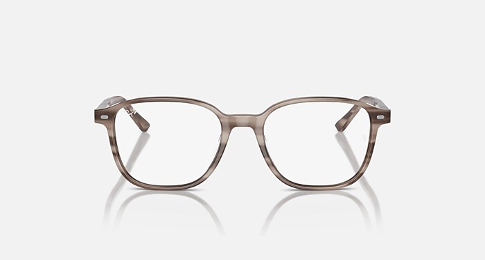 Leonard Optics Eyeglasses in Striped Grey Frame and Clear Lenses