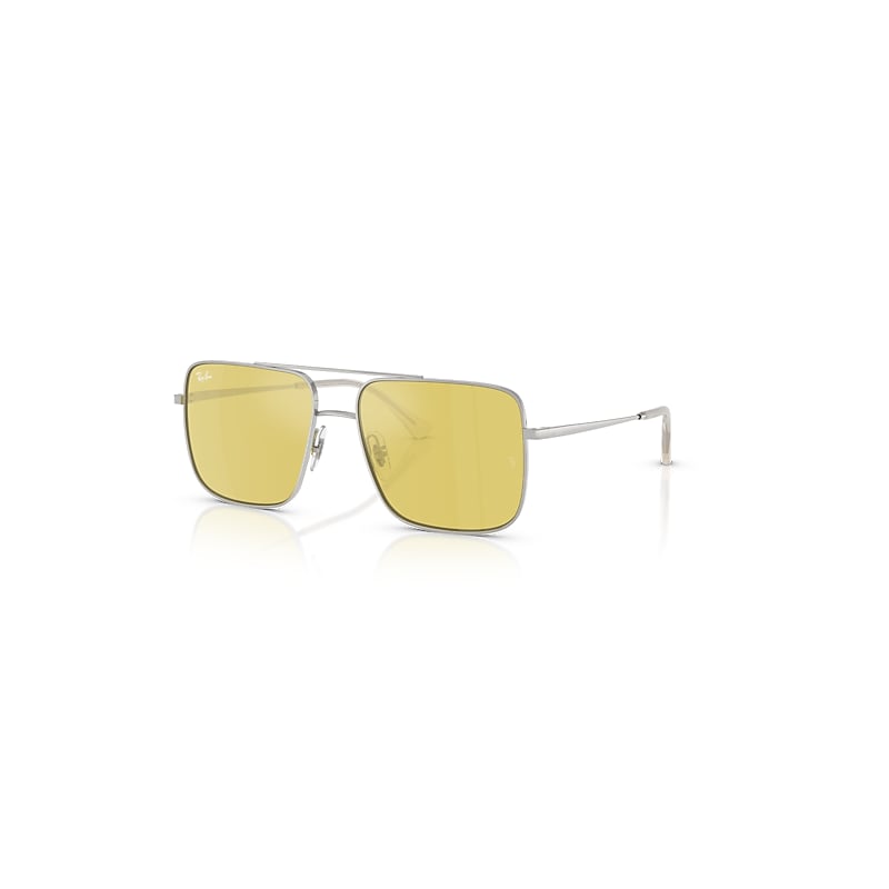 Ray - Ban Unisex Silver/Yellow Rb3758 Ari 003/6D Sunglasses Metal Squared Normal - Image 4