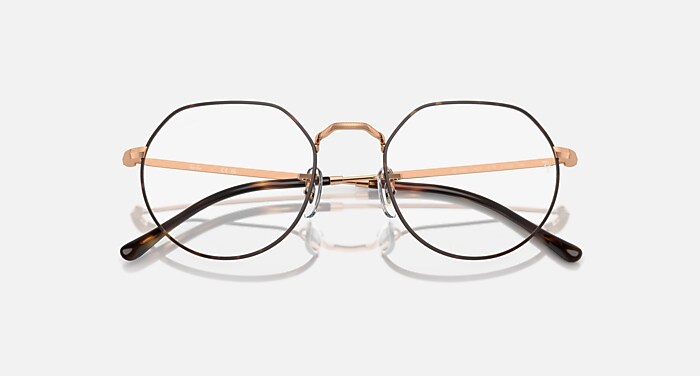 JACK OPTICS Eyeglasses with Havana On Rose Gold Frame - RB6465