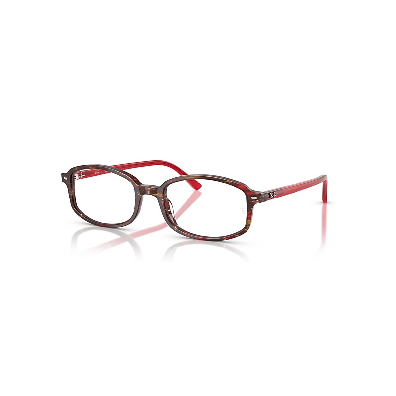 Ray-Ban Eyeglasses  Sam Optics - Transparent Red Frame Clear Lenses Polarized 54-19, RB5432