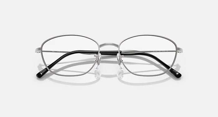 Ray Ban‎ RB 1009T 3014 45-17-135 Shiny Silver Full Rim Eyeglasses Frame H9799 Ray-Ban RB3749V - Oval Silver Frame Eyeglasses | Eyebuydirect main image 3