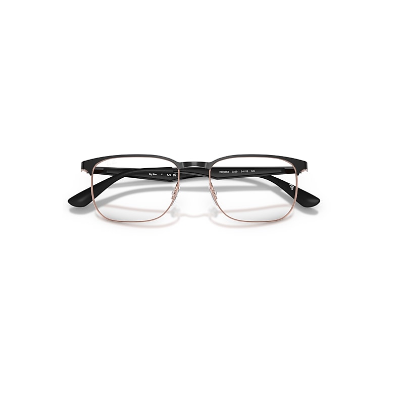 Ray-Ban Rb6363 Optics Optical Black Frame Transparent Lenses Polarized 54-18
