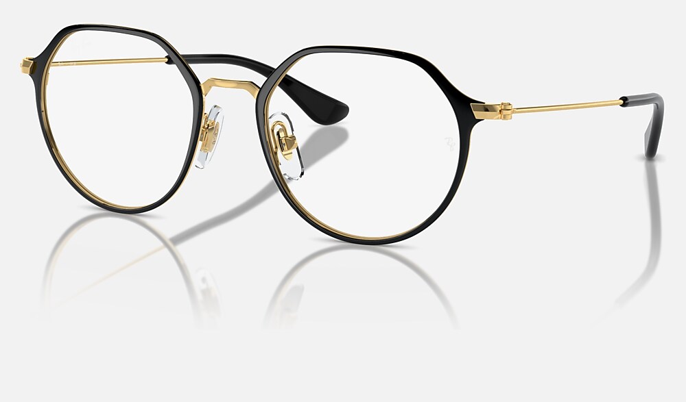 JACK OPTICS KIDS Eyeglasses with Black On Gold and Clear (47-18