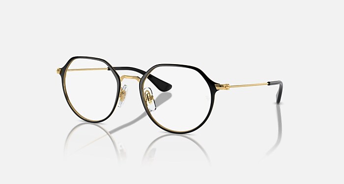 JACK OPTICS KIDS Eyeglasses with Black On Gold and Clear (47-18