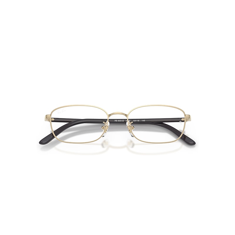 Ray-Ban Rb6551d Optics Optical Pale Gold Frame Clear Lenses Polarized 53-18