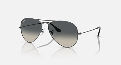 AVIATOR GRADIENT Sunglasses in Silver and Light Blue Gradient (58