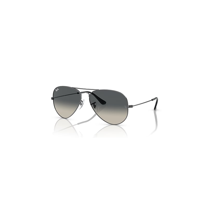 Ray-Ban Aviator Gradient Sunglasses Gunmetal Frame Grey Lenses 62-14