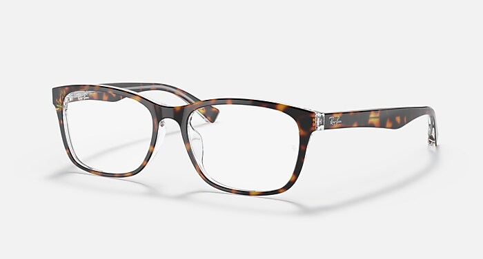 RB5315D Eyeglasses with Havana On Transparent and Clear (53-17