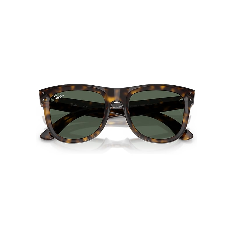Ray-Ban Wayfarer Reverse Sunglasses Dark Havana Frame Green Lenses 53-20