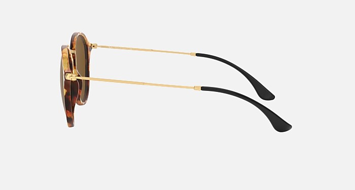 ROUND FLECK Sunglasses in Brown Havana and B-15 Brown (49-21