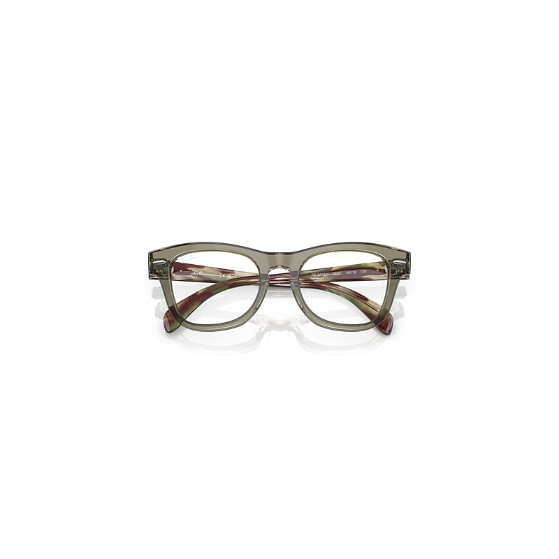 Ray-Ban Rb9707v Optics Kids Optical Striped Green Havana Frame Clear Lenses Polarized 44-18