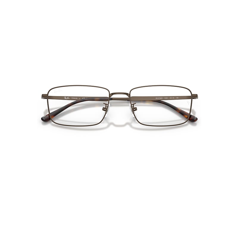 Ray-Ban Rb8786d Titanium Optics Optical Brown Frame Transparent Lenses Polarized 55-18