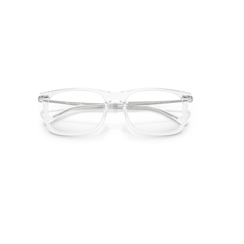Ray-Ban Rb7260 Optics Optical Silver Frame Clear Lenses Polarized 54-19