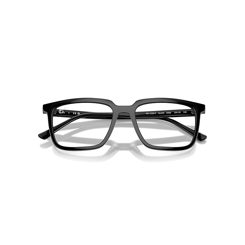 Ray-Ban Alain Optics Optical Black Frame Clear Lenses Polarized 52-18