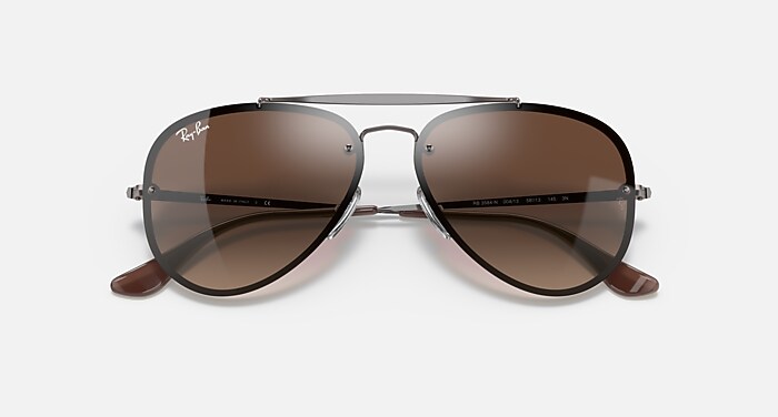 BLAZE AVIATOR Sunglasses in Gunmetal and Brown (61-13) - RB3584N