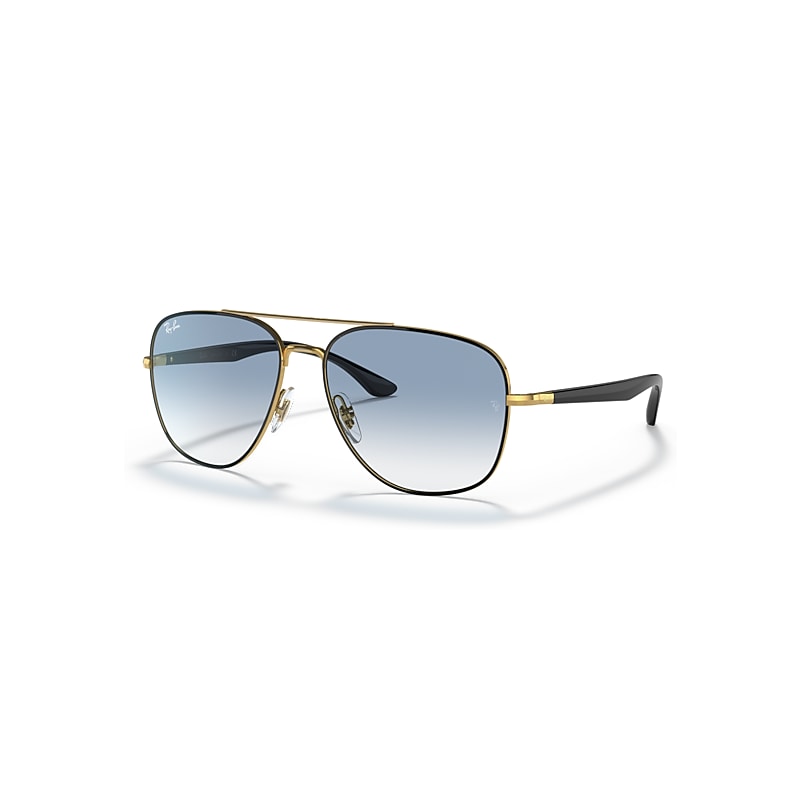 Ray-Ban Unisex Sunglass RB3683 - Frame color: Black On Gold, Lens color: Solid Color - Image 4