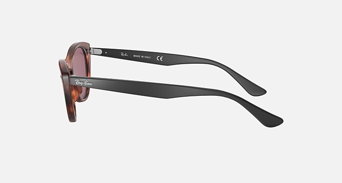 NINA Sunglasses in Red Havana and Photochromic Violet Mirror Gold