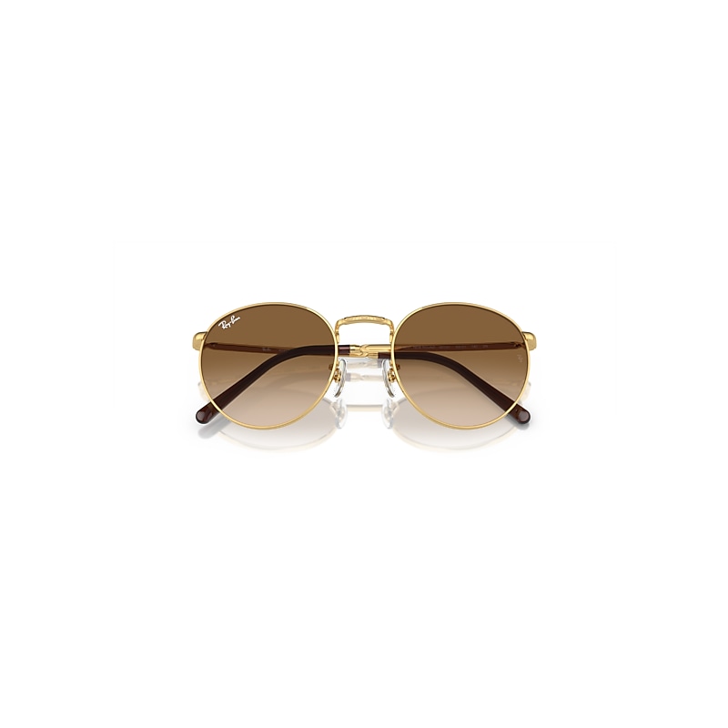 Ray-Ban New Round Sunglasses Arista Gold Frame Brown Lenses 50-21