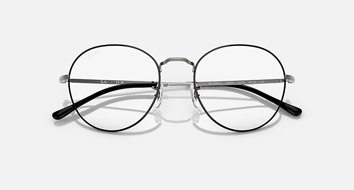 DAVID OPTICS Eyeglasses with Black On Gunmetal and Clear (51-20
