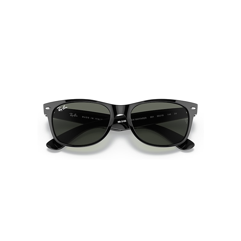NEW WAYFARER CLASSIC Sunglasses in Black and G-15 Green - RB2132