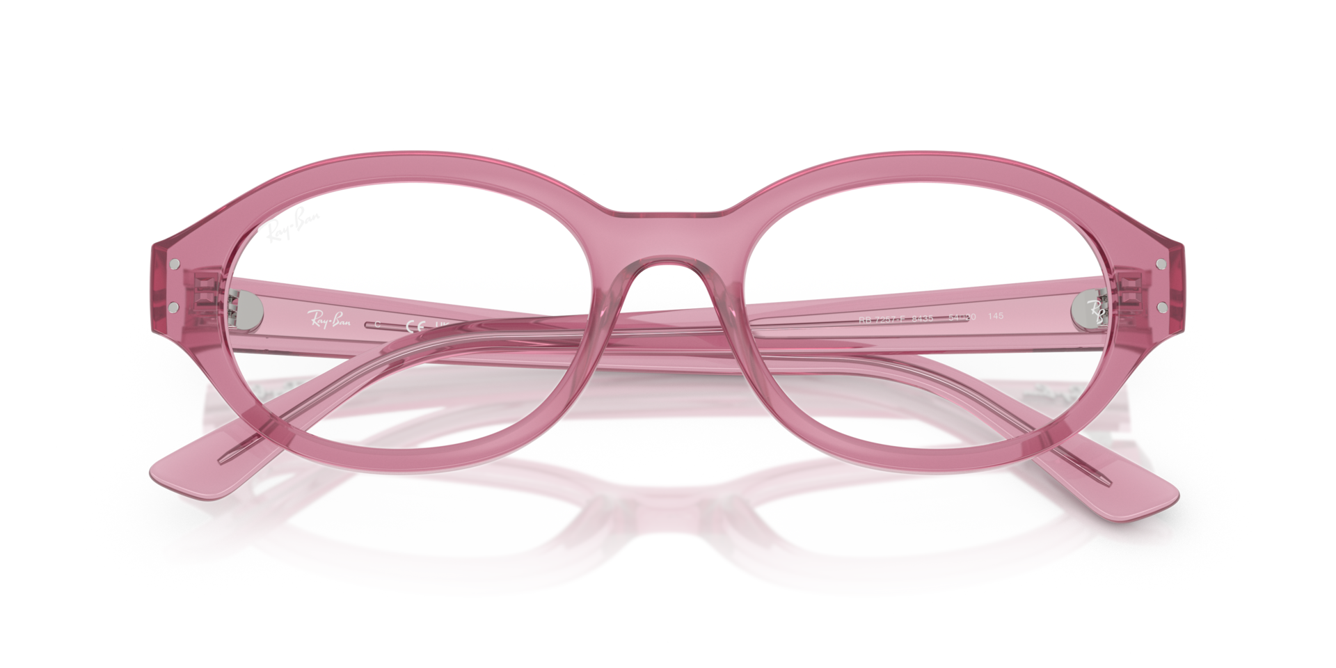 Ray-Ban Shilo Optics Bio-based Eyeglasses Pink Frame Clear Lenses Polarized 52-20 123$