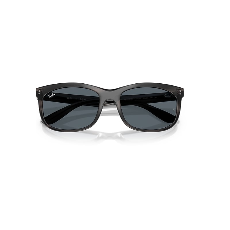 Ray-Ban Balorette Sunglasses Striped Gray Frame Blue Lenses 57-19