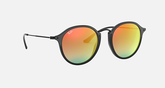 【美品✨希少】Ray-Ban RB2447-F Round Fleck べっ甲柄 ROUND FLECK FLASH LENSES GRADIENT Sunglasses in Black and Orange